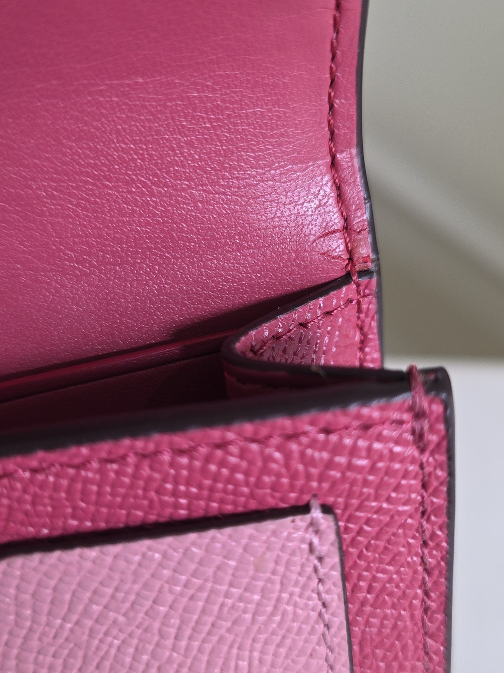 COACH 57536 PINK CROSSGRAIN LEATHER COLORBLOCK SOFT WALLET VGUC - Picture 12 of 16